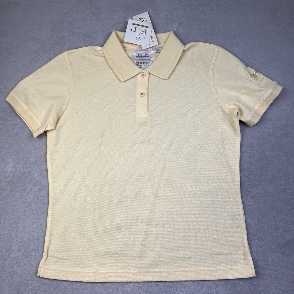 EP Pro Tour Dry Men's Beige Solid Short Sleeve Performance Polo Shirt M